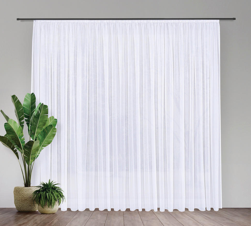 FERTIGSTORE  transparent  600/245 cm   - Weiß, Basics, Textil (600/245cm)