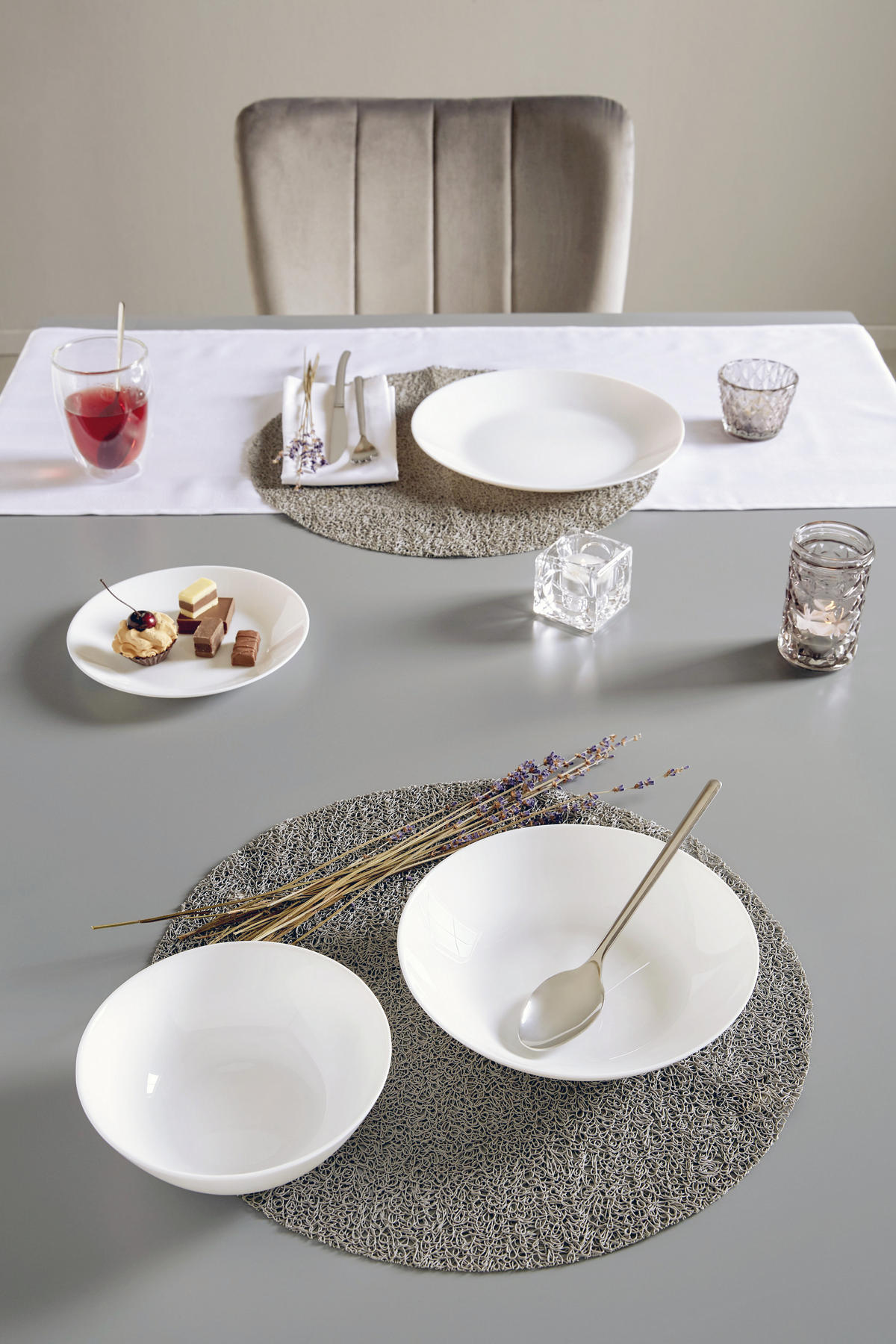 DESSZERTES TÁNYÉR 18 cm  - fehér, Konventionell, Üveg (18cm)