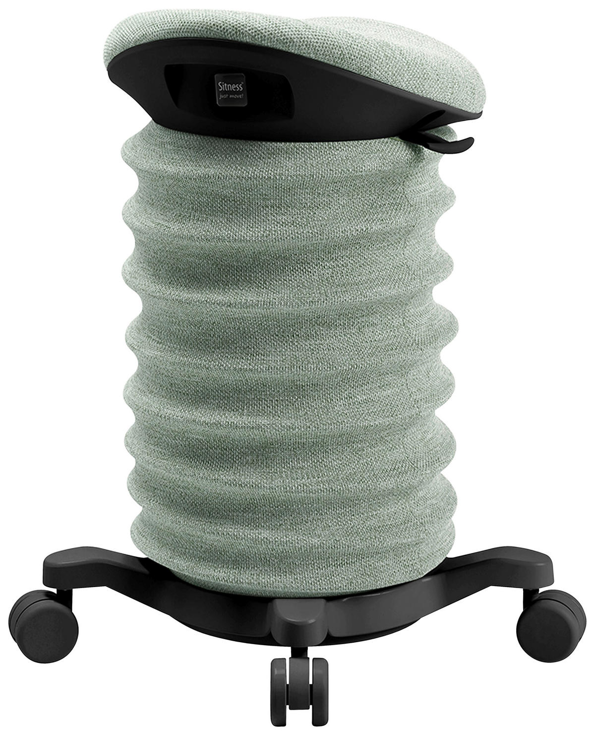 BÜROHOCKER Schwarz, Hellgrün  - Schwarz/Hellgrün, Design, Kunststoff/Textil (37,5/58-70/36cm) - Topstar