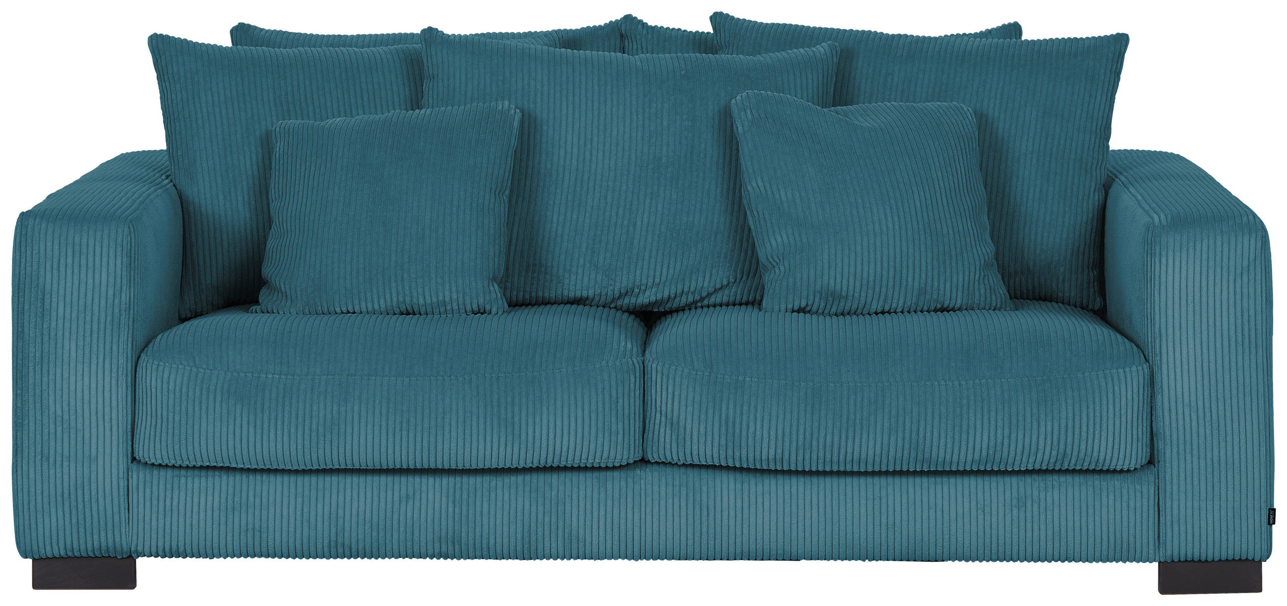 2,5-SITZER Cord Petrol  - Petrol/Schwarz, KONVENTIONELL, Holz/Textil (203/83/126cm) - Hom`in