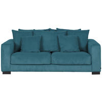 2,5-SITZER  in Cord Petrol  - Petrol/Schwarz, KONVENTIONELL, Holz/Textil (203/83/126cm) - Hom`in
