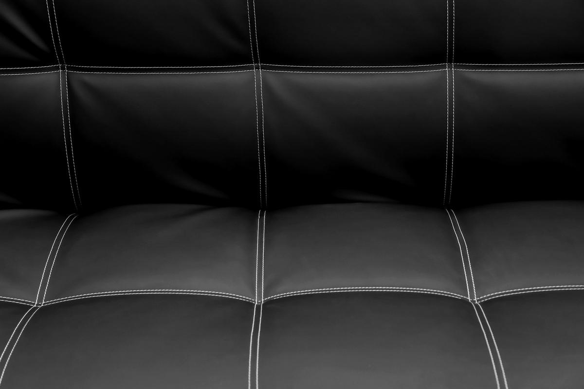 SCHLAFSOFA Lederlook Schwarz  - Silberfarben/Schwarz, Design, Textil/Metall (180/78/93cm) - P & B