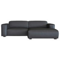 Freisteller von Livetastic ECKSOFA Schwarz Echtleder.