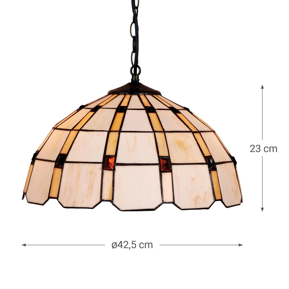 FÜGGŐLÁMPA  - barna/többszínű, Basics, Üveg/fém (23/42.5/42.5cm)