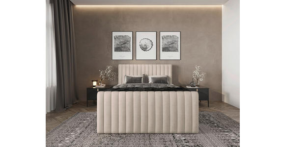 BOXBETT 140/200 cm  in Creme  - Creme/Schwarz, Basics, Kunststoff/Textil (140/200cm) - Carryhome