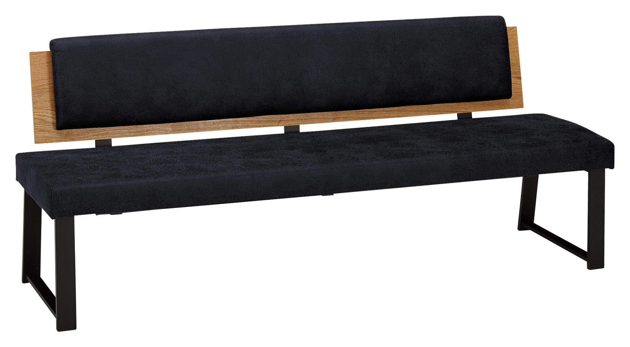 SITZBANK 160/85/60 cm  in Schwarz  - Schwarz, Design, Holz/Textil (160/85/60cm) - Venda