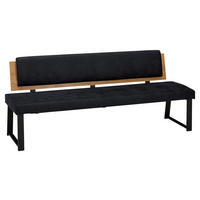 SITZBANK in Holz, Textil Schwarz  - Schwarz, Design, Holz/Textil (160/85/60cm) - Venda