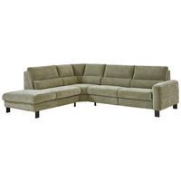 ECKSOFA Olivgrün Chenille  - Schwarz/Olivgrün, Design, Textil/Metall (248/285cm) - Beldomo Comfort