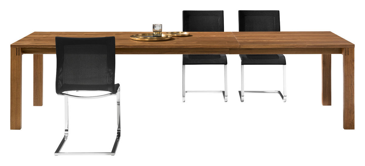 ESSTISCH in Holz 250(350)/100/75 cm  - Nussbaumfarben, Design, Holz (250(350)/100/75cm) - Team 7