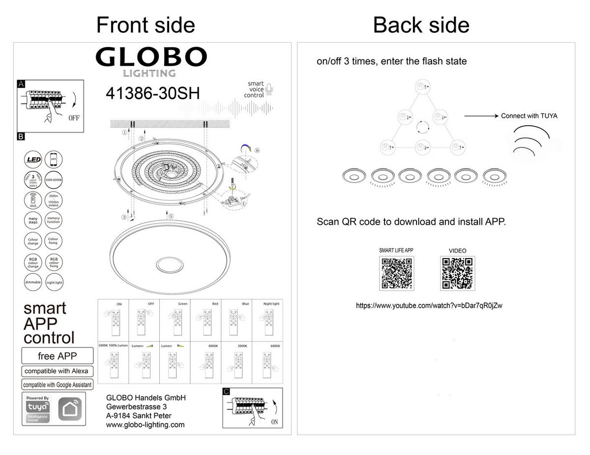 LED-DECKENLEUCHTE 30 W  68/9 cm    - Basics, Kunststoff/Metall (68/9cm) - Globo