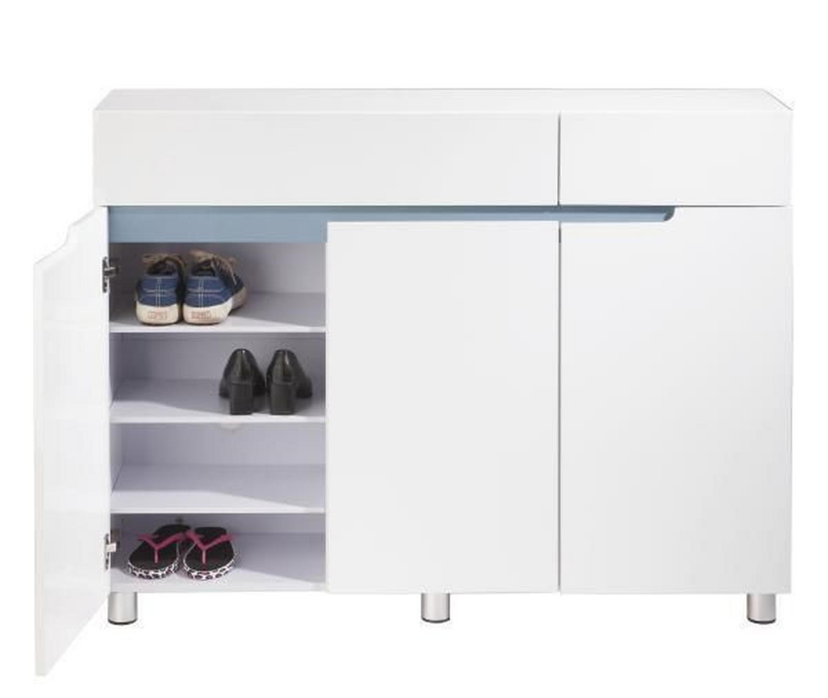 SCHUHSCHRANK Grau, Weiß  - Weiß/Grau, Design, Holzwerkstoff/Metall (120/89/31cm) - Xora