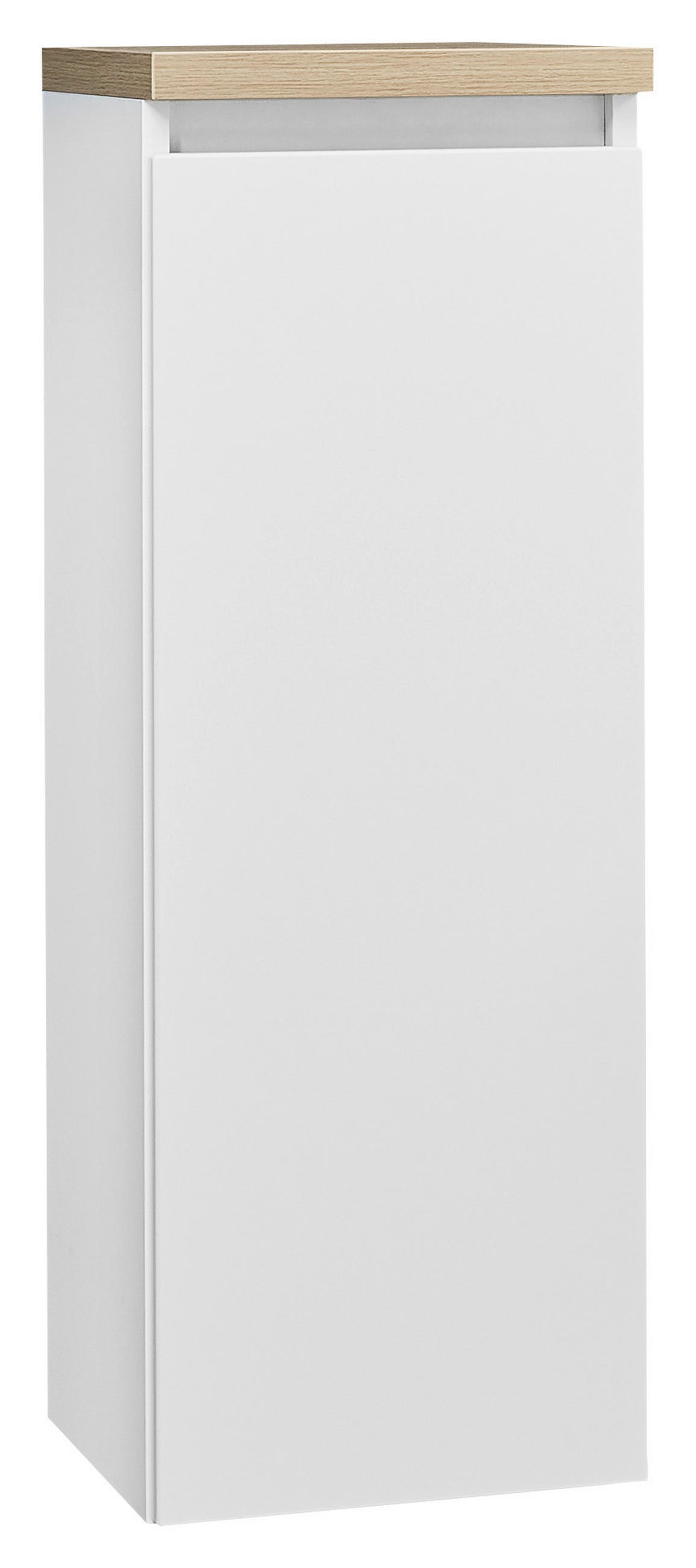 HIGHBOARD NV.312  in 30/85,8/30 cm  - Eichefarben/Weiß, Design, Glas/Holzwerkstoff (30/85,8/30cm) - Novel