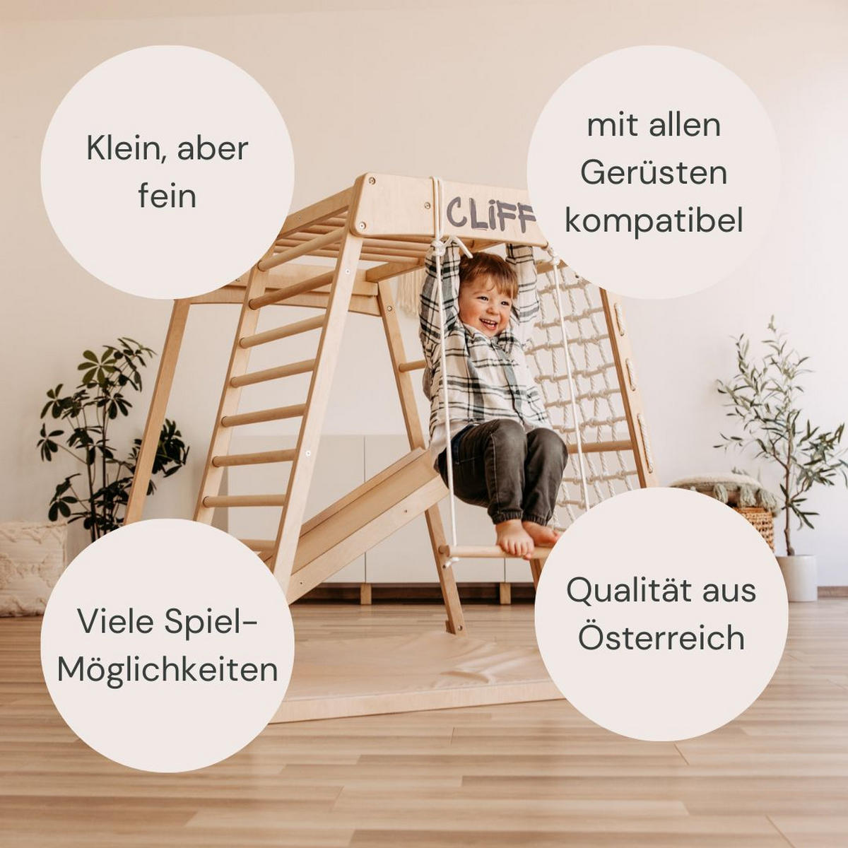 KLETTERGERÜST ZUBEHÖR - Birkefarben, Basics, Holz (33cm) - CLIFF