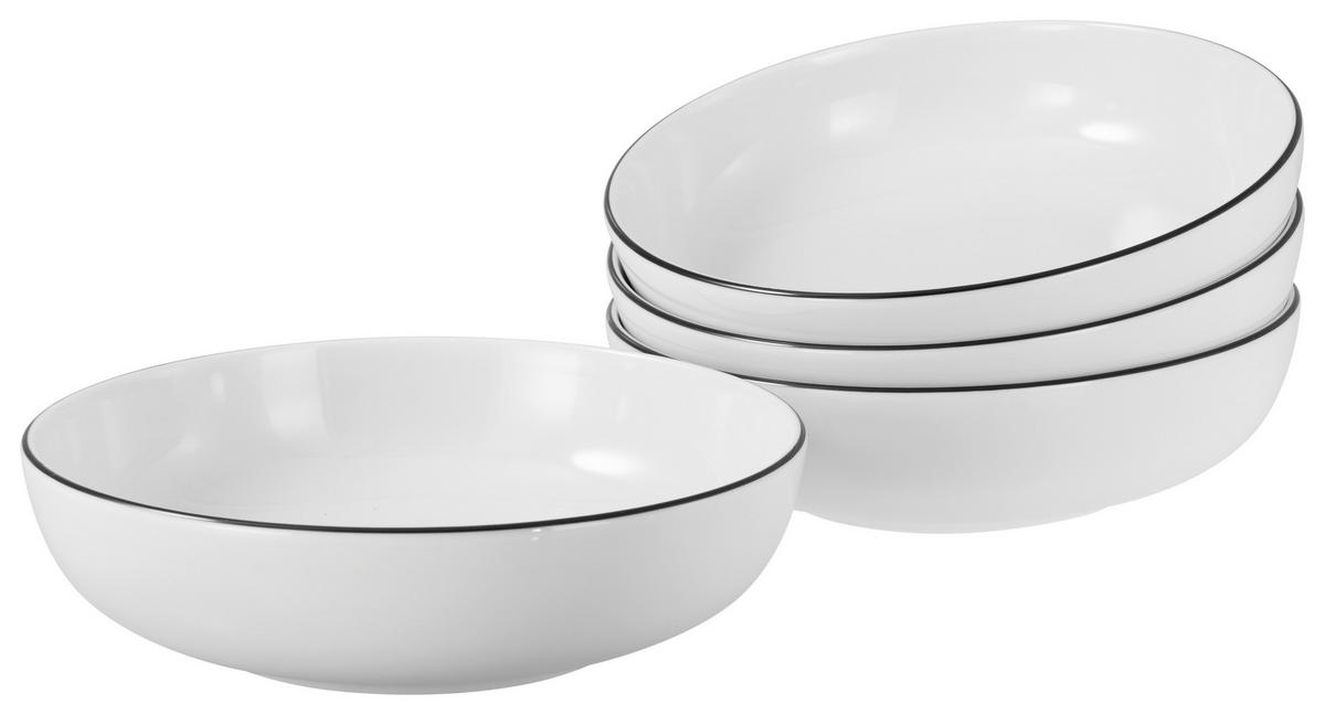 SKÅLSET 4 delar Allround Black Line   - vit/svart, Design, keramik - Creatable