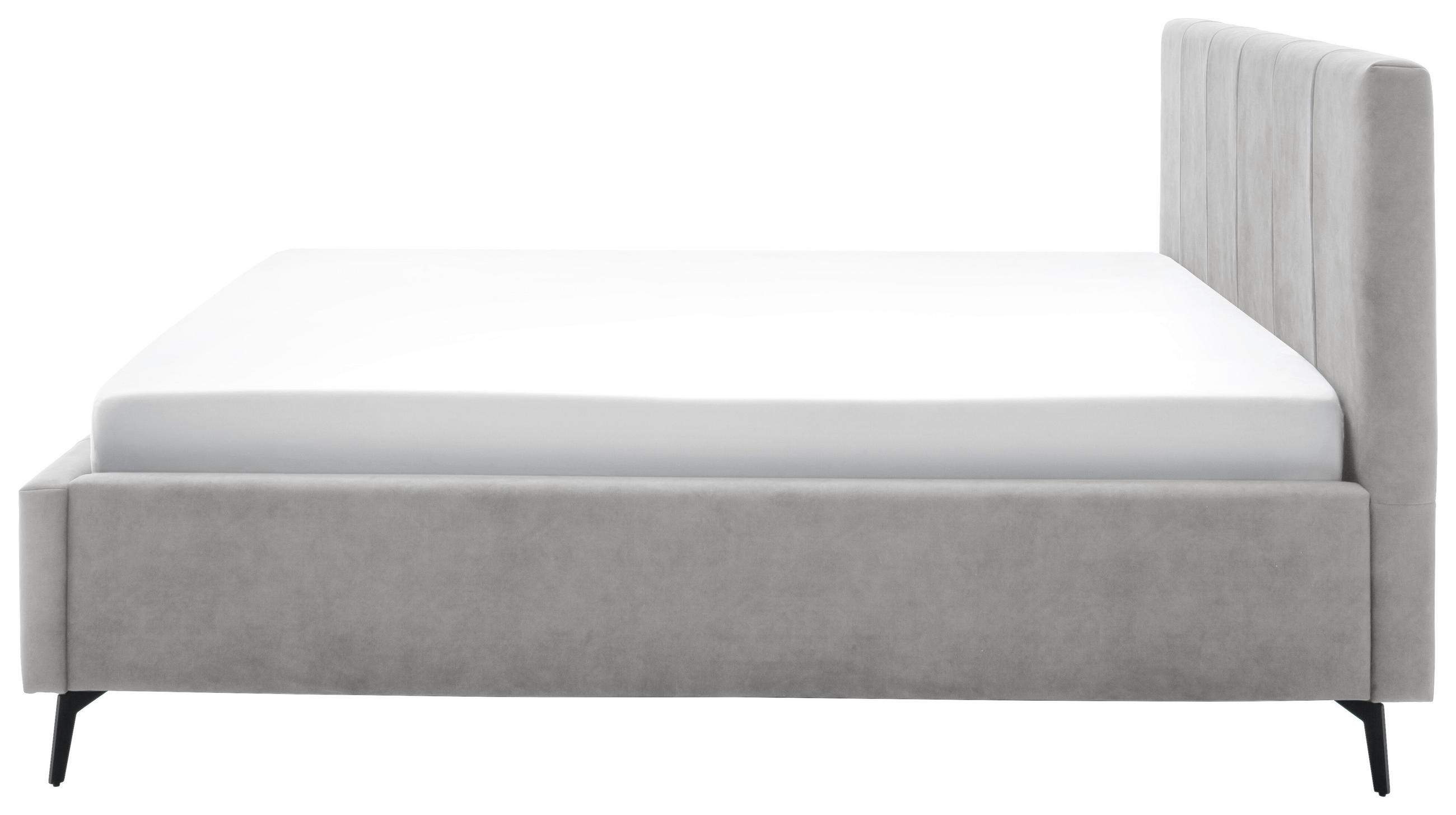 Thumbnail - Boxxx Polsterbett, Hellgrau, Textil, Birke, Buche, massiv, H2 + H3, Höhe ca. 20 cm, 160x200 cm, Reach, Wendematratze,Bet...