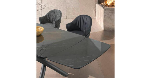 ARMLEHNSTUHL  in Echtleder pigmentiert  - Anthrazit, Design, Leder (55/84/55cm) - Belluti