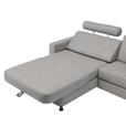 ECKSOFA in Webstoff Platinfarben  - Platinfarben/Schwarz, Design, Kunststoff/Textil (257/165cm) - Xora