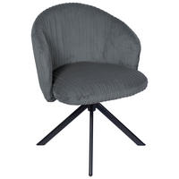 ARMLEHNSTUHL  in Schmiedeeisen Feincord  - Dunkelgrau/Schwarz, KONVENTIONELL, Textil/Metall (61/82/59cm) - Stylife