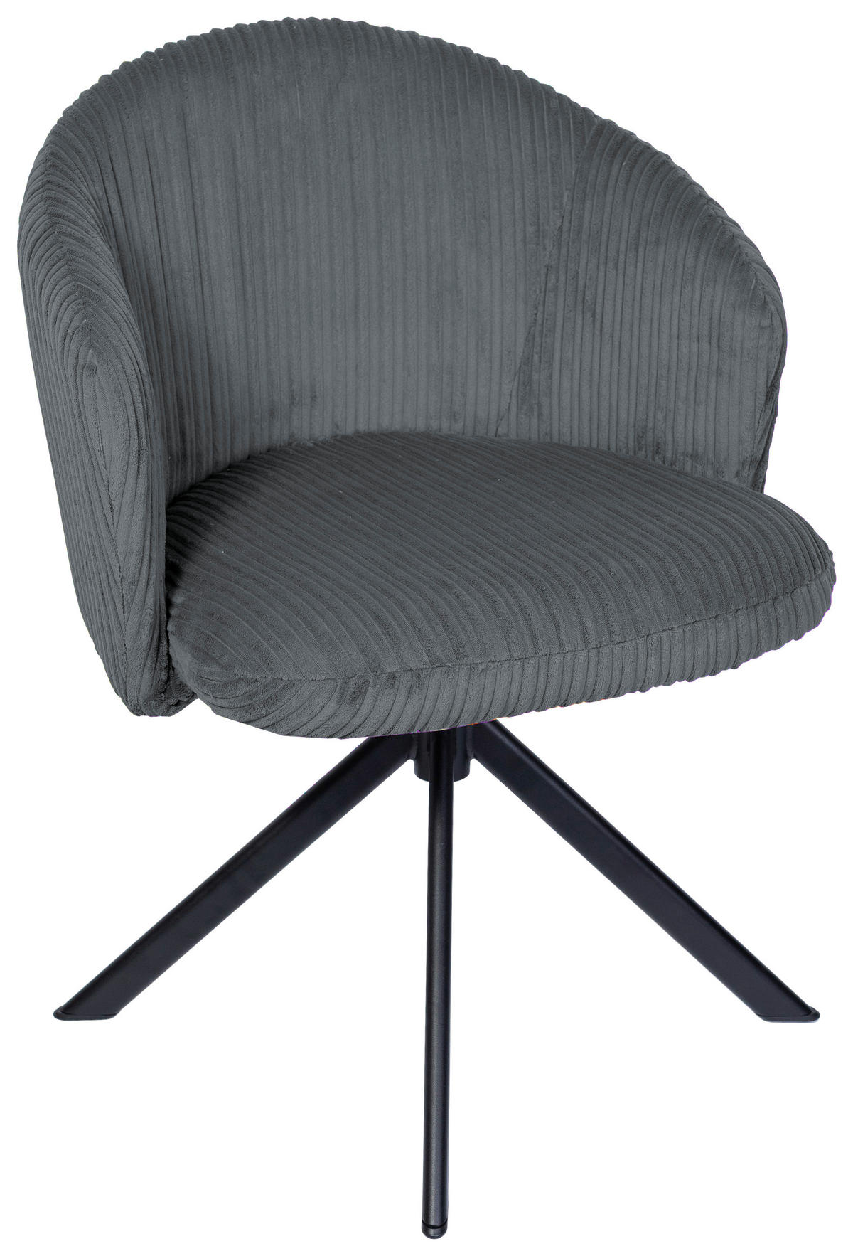 ARMLEHNSTUHL  in Schmiedeeisen Feincord  - Dunkelgrau/Schwarz, KONVENTIONELL, Textil/Metall (61/82/59cm) - Stylife