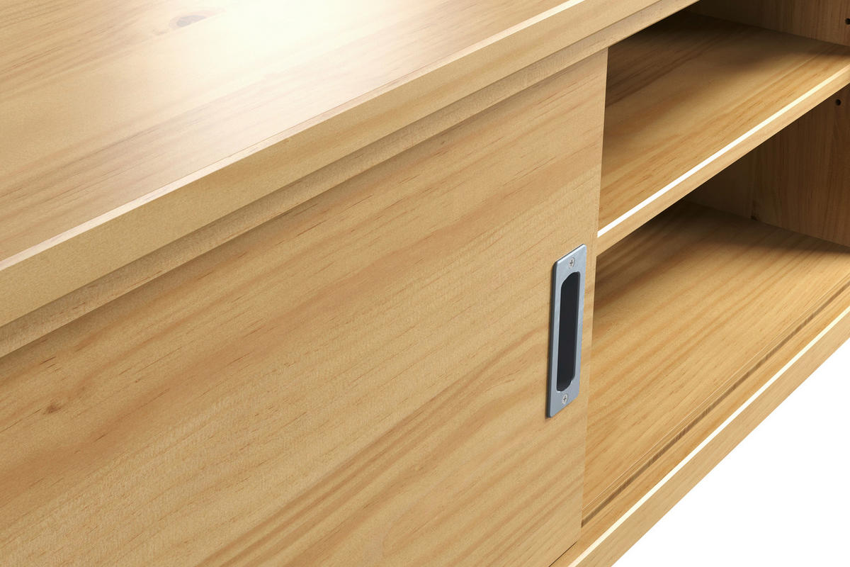 NÍZKA KOMODA, borovica, prírodná farba, 150/47/40 cm - prírodná farba/strieborná, Konventionell, kov/drevo (150/47/40cm) - Livetastic