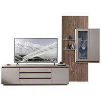 WOHNWAND  in Nussbaumfarben, Kaschmir  320/232/45 cm  - Kaschmir/Nussbaumfarben, Design, Glas/Holzwerkstoff (320/232/45cm) - Stylife