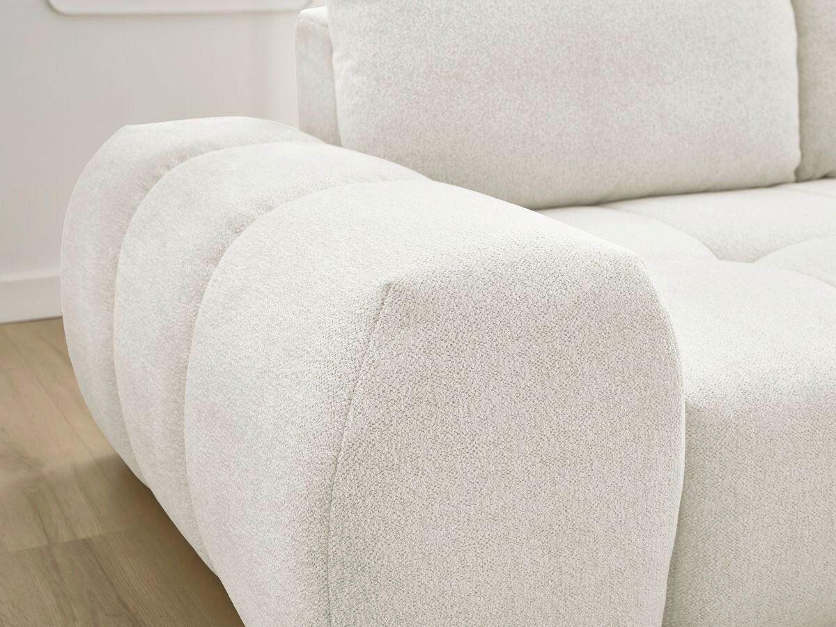 ECKSCHLAFSOFA EVEREST  mit Rücken echt, Armteil links, Armteil rechts Flachgewebe Weiß  - Schwarz/Weiß, MODERN, Kunststoff/Textil (318/180cm) - Livetastic