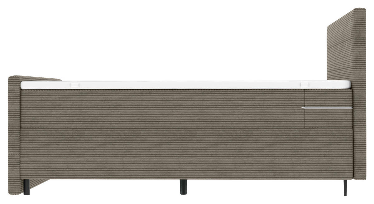 BOXSPRINGBETT 180/200 cm  in Graubraun  - Graubraun/Schwarz, Konventionell, Textil/Metall (180/200cm) - Carryhome