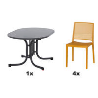 GARTENGARNITUR 3-teilig  - Basics, Holzwerkstoff/Kunststoff (90/80/138cm) - Siena Garden
