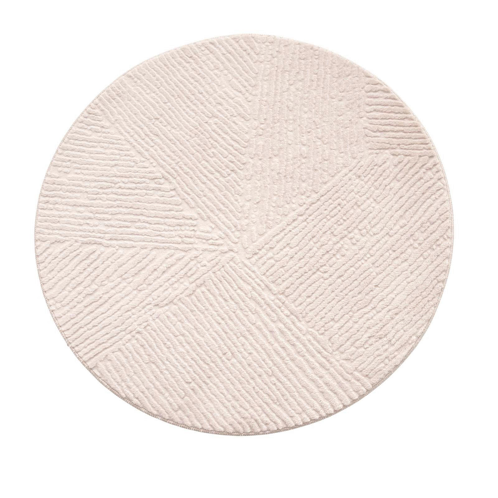 WEBTEPPICH 80 cm Stilo Beige rund  - Beige, Basics, Textil (80cm) - Novel