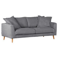 BIGSOFA in Cord Grau  - Naturfarben/Grau, Romantik / Landhaus, Holz/Textil (220/69/100cm) - Landscape