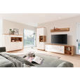 WOHNWAND  in Weiß, Wildeiche  305/202/50 cm  - Wildeiche/Anthrazit, Design, Glas/Holz (305/202/50cm) - Novel