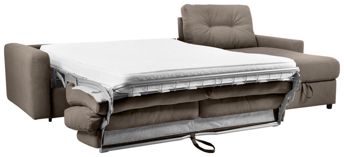 ECKSOFA Braun Webstoff  - Schwarz/Braun, KONVENTIONELL, Kunststoff/Textil (270/160cm) - Carryhome
