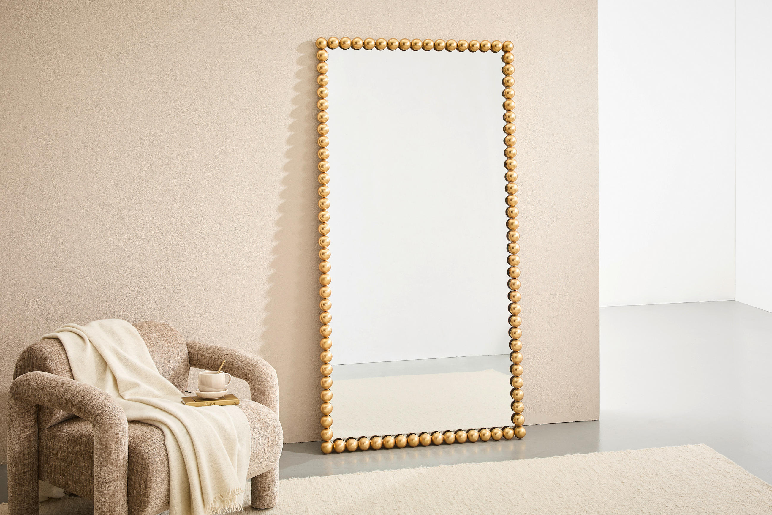 WANDSPIEGEL 95/185/5 cm    in rechteckig  - Goldfarben/Schwarz, Design, Glas/Holzwerkstoff (95/185/5cm) - MID.YOU