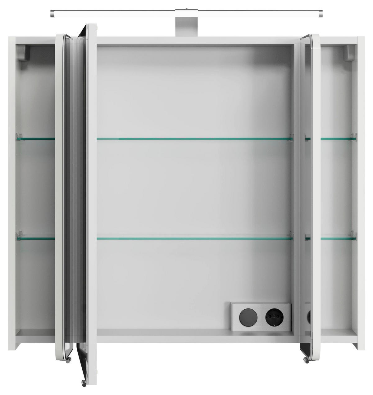 SPIEGELSCHRANK 90/72/17 cm  - Weiß, Basics, Glas/Holzwerkstoff (90/72/17cm) - Sadena