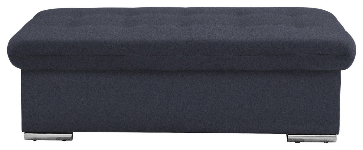HOCKER in Textil Grau  - Silberfarben/Grau, Design, Textil/Metall (137/43/74cm) - Cantus