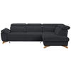 ECKSOFA in Bouclé Schwarz  - Eichefarben/Schwarz, Modern, Holz/Textil (287/212cm) - Valnatura