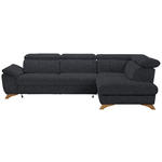 ECKSOFA in Bouclé Schwarz  - Eichefarben/Schwarz, MODERN, Holz/Textil (287/212cm) - Valnatura