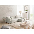 ECKSOFA in Feincord Hellgrau  - Hellgrau/Schwarz, KONVENTIONELL, Kunststoff/Textil (276/168cm) - Hom`in