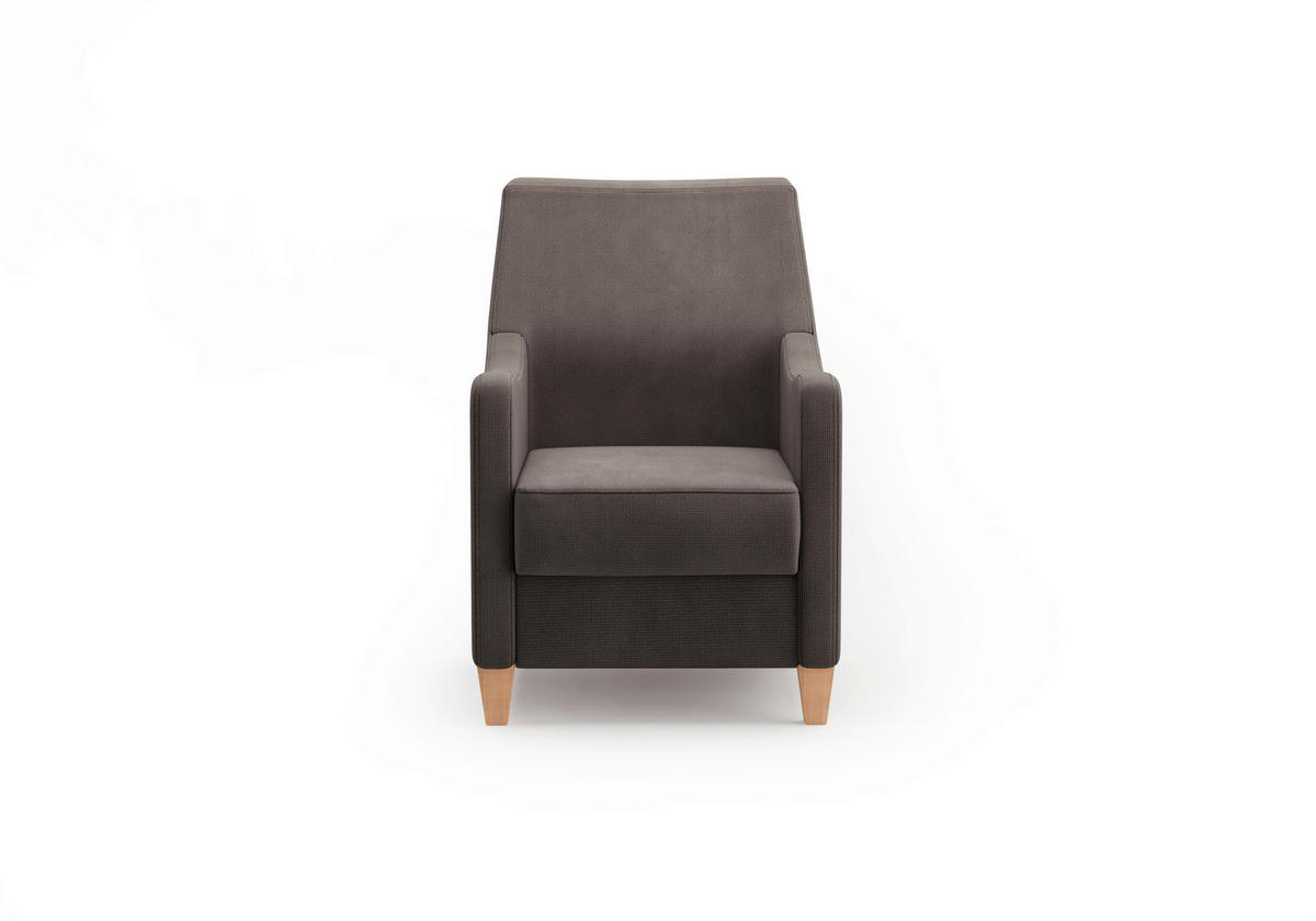 SESSEL in Flachgewebe Dunkelbraun  - Eichefarben/Dunkelbraun, KONVENTIONELL, Holz/Textil (70/93/75cm) - Sit & More