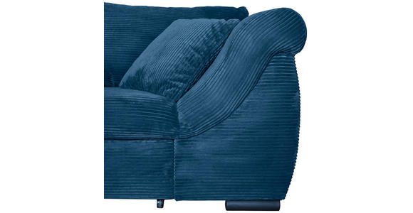 ECKSOFA  in Cord Blau  - Blau/Schwarz, KONVENTIONELL, Textil/Metall (168/258cm) - Carryhome