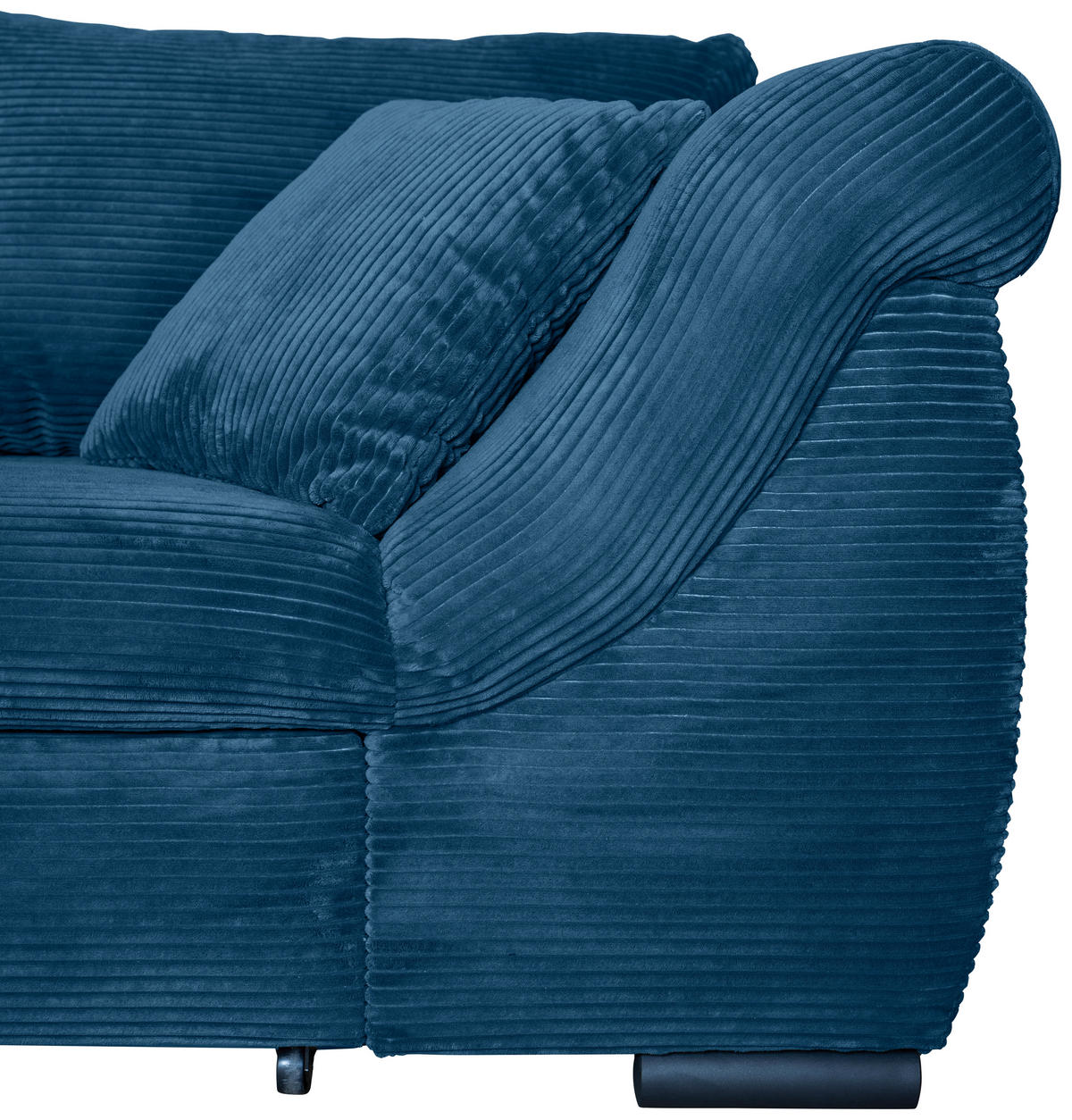 ECKSOFA Blau Cord  - Blau/Schwarz, KONVENTIONELL, Textil/Metall (168/258cm) - Carryhome