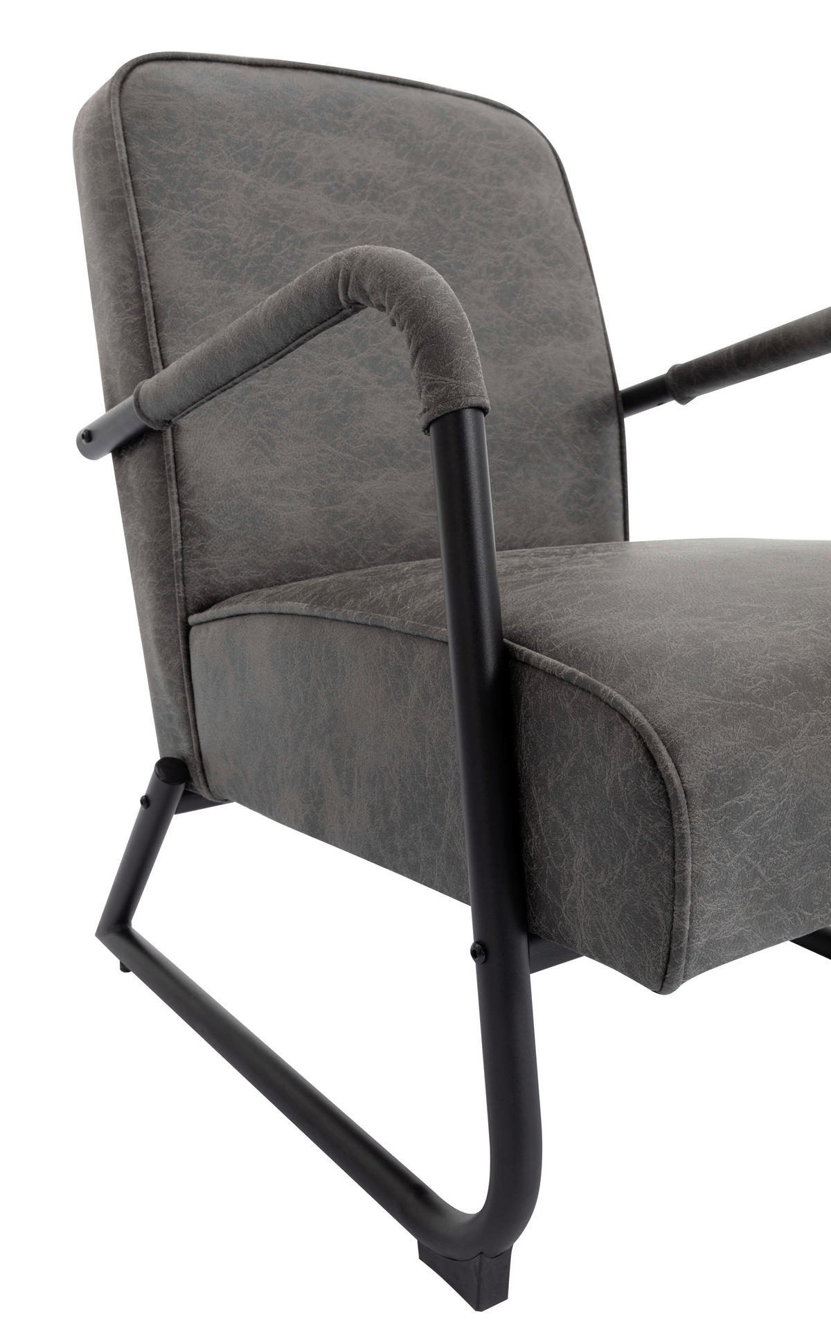 RELAXAČNÍ KŘESLO S TABURETEM, textil, šedá - šedá/černá, Design, kov/textil (80/85/57cm) - Livetastic