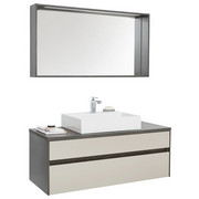BADEZIMMER - Weiß/Grau, Design, Glas/Keramik (120cm) - Novel