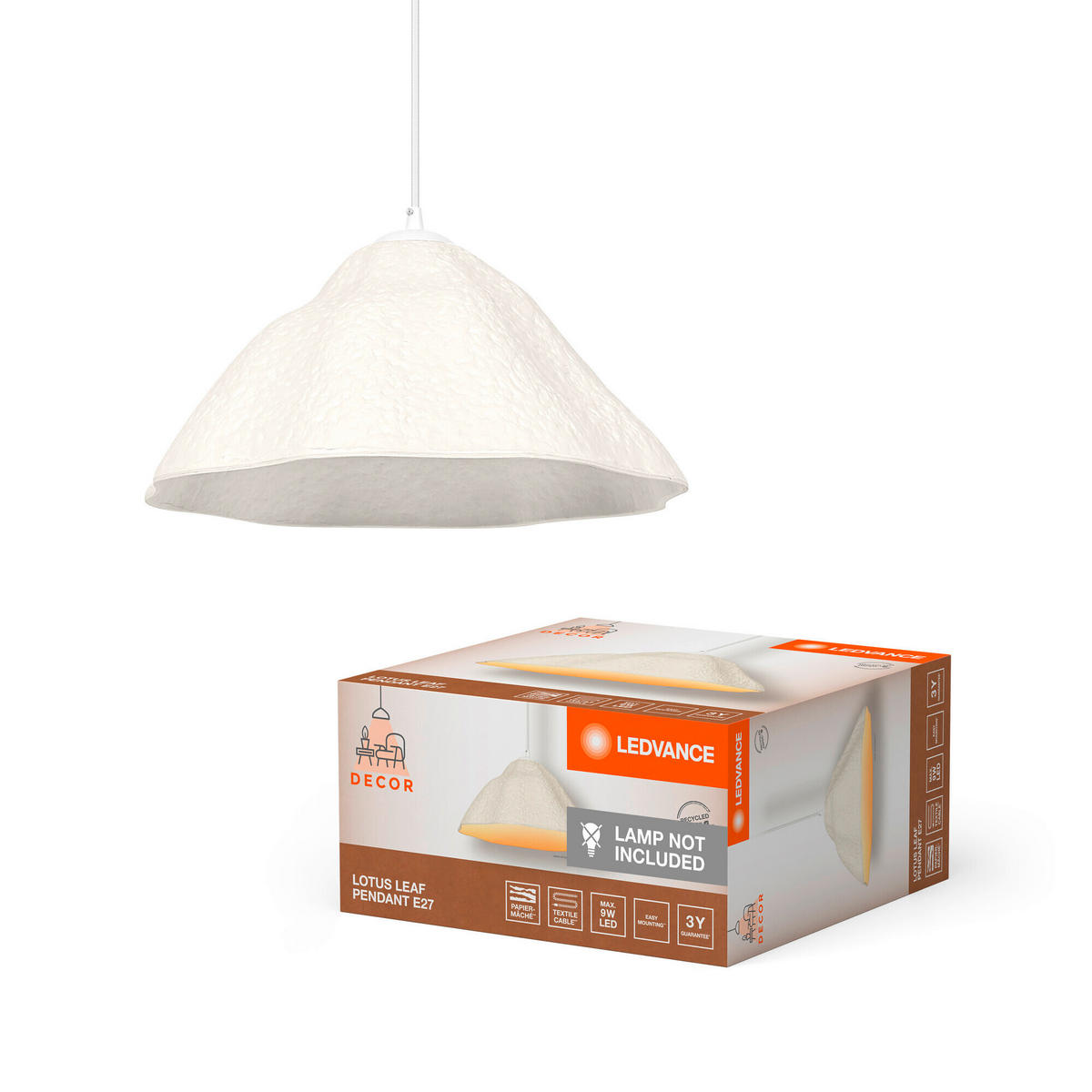 PENDELLEUCHTE 39,6/166,2 cm  - Trend, Papier/Metall (39,6/166,2cm) - Ledvance