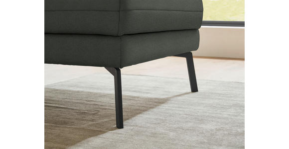 ECKSOFA  in Flachgewebe Grün Armteilverstellung, Relaxfunktion, Drehsitzfunktion  255-365/175-224 cm  - Schwarz/Grün, Design, Textil/Metall (255-365/175-224cm) - Dieter Knoll