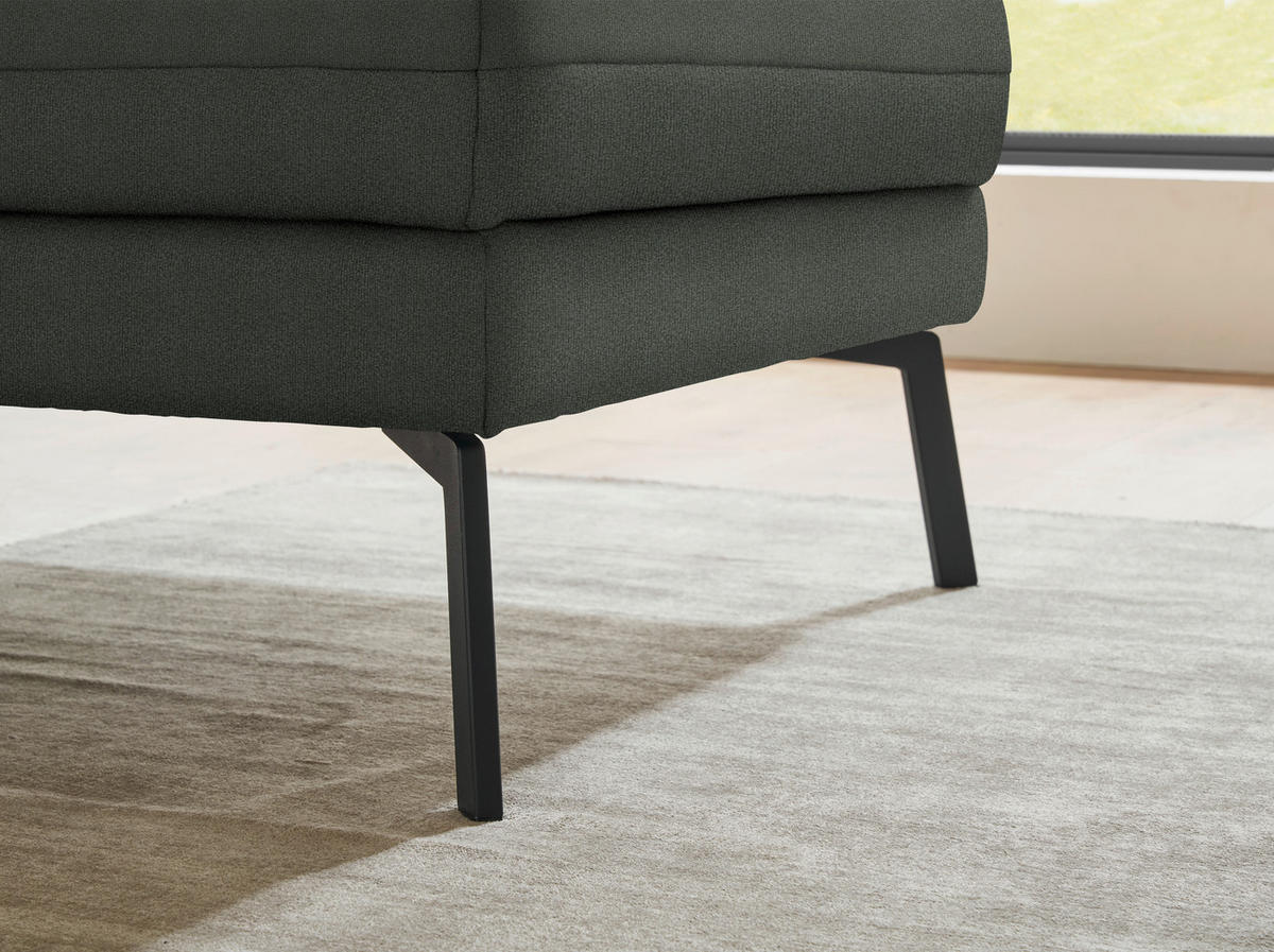 ECKSOFA  in Flachgewebe Grün  255-365/175-224 cm  - Schwarz/Grün, Design, Textil/Metall (255-365/175-224cm) - Dieter Knoll