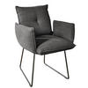 ARMLEHNSTUHL  in Stahl Struktur  - Anthrazit/Schwarz, Design, Textil/Metall (65/90/70cm) - Dieter Knoll