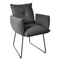 ARMLEHNSTUHL  in Stahl Struktur  - Anthrazit/Schwarz, Design, Textil/Metall (65/90/70cm) - Dieter Knoll