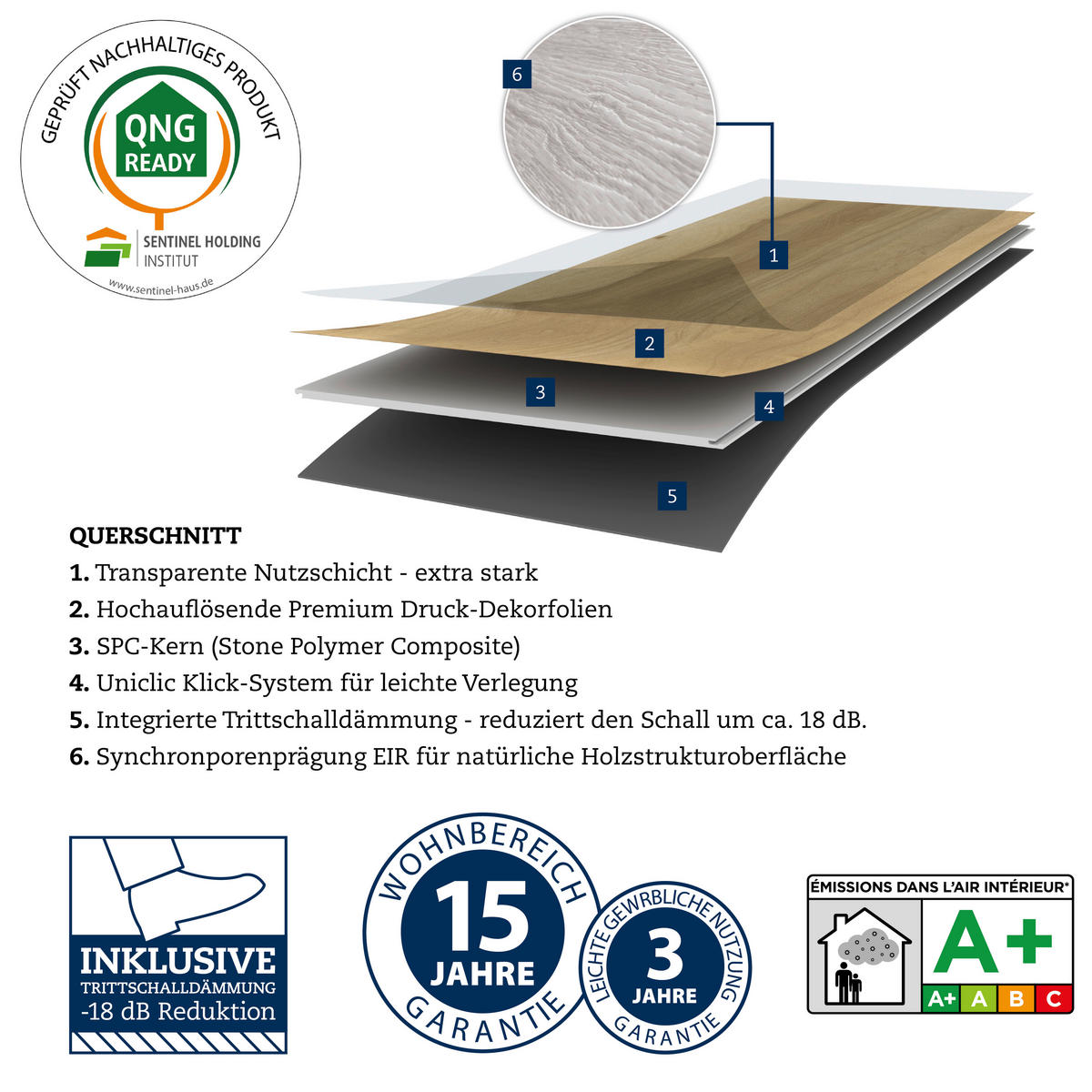 DESIGNBODEN Variant  per  m² - Hellbraun/Eichefarben, Basics, Kunststoff (122/23/0.48cm)