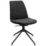 STUHL  in Aluminium Flachgewebe Metall, Textil  - Anthrazit/Schwarz, Design, Textil/Metall (46/85-88/55cm) - Johann Jakob